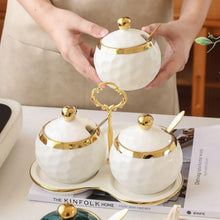 Carregar imagem no visualizador da galeria, Conjunto de Potes Cerâmica Açucareiro e Saleiro