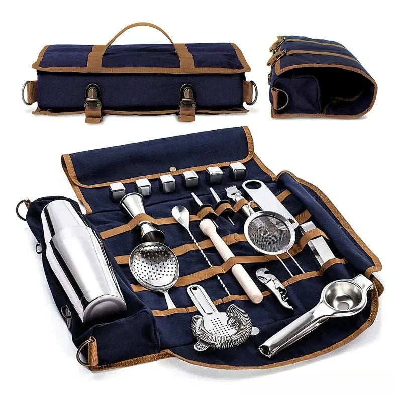 Bolsa Profissional para Bartender em Lona – Estojo de Viagem para Kit Bar (sem ferramentas)